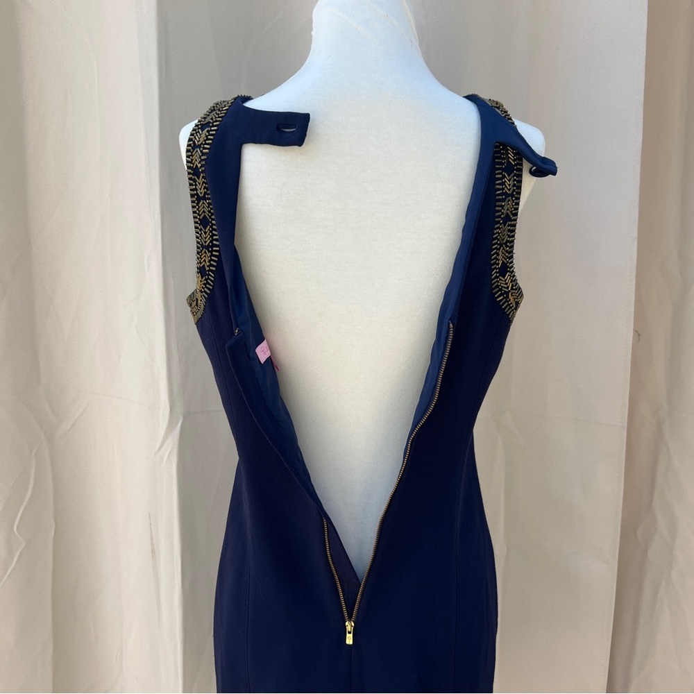 Lilly Pulitzer Size 2 Chrissy Sleeveless Beaded classy Shift Dress - Picture 14 of 16
